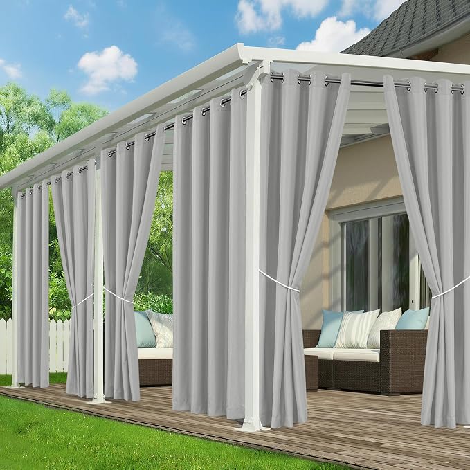 Outdoor Curtains for Patio Waterproof, 6 Drape Panels, Sun Shades | Privacy & by RichSets