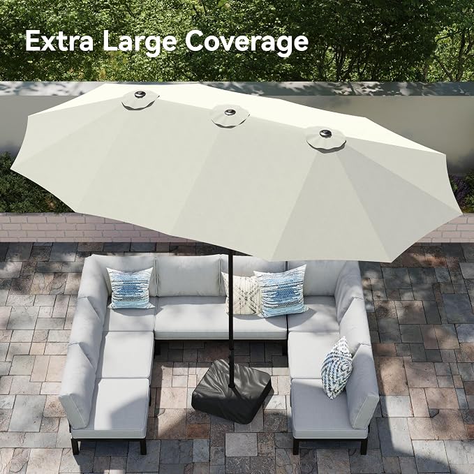 PHI VILLA 15ft Large Outdoor Patio Umbrella - Image 2