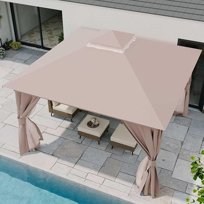 12'x12' Outdoor Gazebo, Heavy Duty Metal Frame Patio Canopy - Image 4