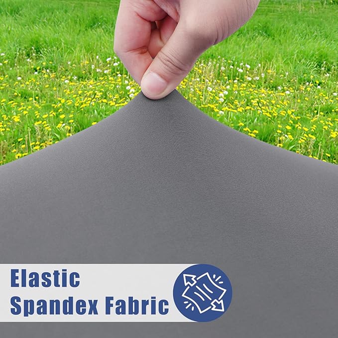 Spandex 4 Foot Rectangle Table Cloth 6 Pack, Elastic Fitted Tablecloths for Picnic, Stretch Washable Patio Table Cover for Outdoor, Camping, Banquet and Parties (Grey, 30"x48")