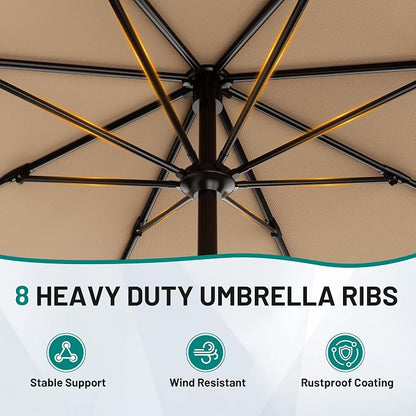 9 FT Patio Umbrella for Outdoor, Outdoor Table Umbrella - Image 3
