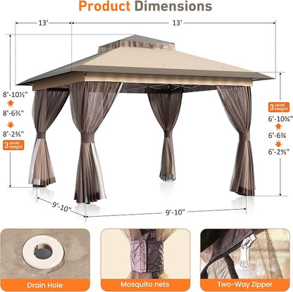 13'x13' Pop Up Gazebo Canopy Tent, Pop Up Canopy - Image 3