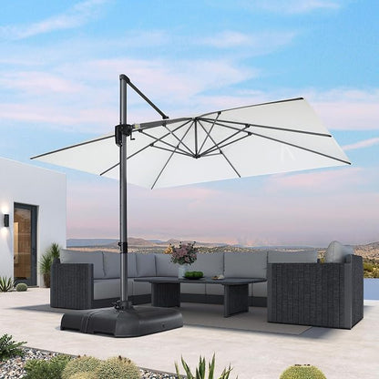 PURPLE LEAF Patio Cantilever Umbrella 10' x 13' Large Space - Image 2