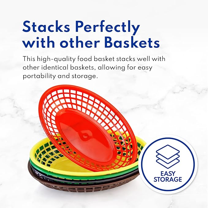 New Star Foodservice 44188 Fast Food Baskets, 9.25 x 6 inch Oval, Set of 12, Yellow