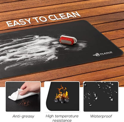 FLASLD Hearth Rugs for Fireplaces Fire Resistant, 24 X 42 inches Gas Grill Splatter Mat, Fireproof Heat Resistant Non Stick BBQ Patio Protector, Under Grill Mat for Outdoor Grill