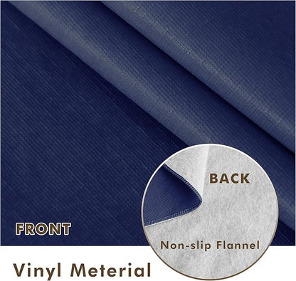 Nasitos 2 Pack Vinyl Tablecloth Rectangle 60x120 Inch-100% Waterproof Spillproof Plastic Navy Table Cloth, Wipeable Plastic Table Cover for Dining Table, Buffet Parties, Special Events and Camping