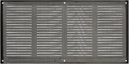 Repa Market Air Vent Cover 16x8 Inch (Outer Dimensions) Anthracite Galvanized Steel Louvered Grill Cover with Mesh Screen/Wall or Ceiling Vent/HVAC Register for Indoor and Outdoor Ventilation