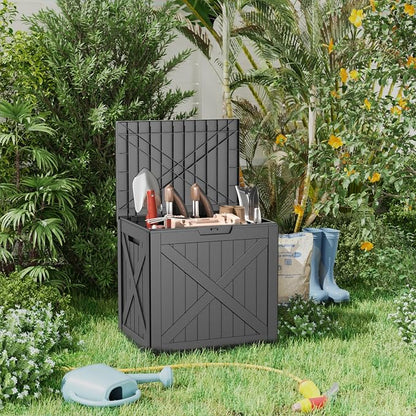 ROJIK 34 Gal Deck Box Waterproof, Resin Outdoor Storage - Image 5