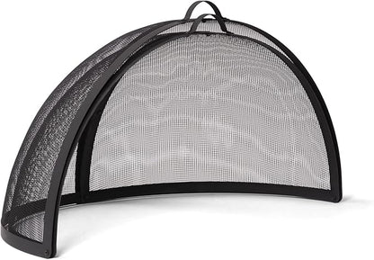 SUNCREAT Heavy-Duty Fire Pit Screen, Steel Mesh Round Spark Screen with Handle, 35 Inch