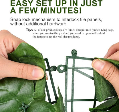 DearHouse Artificial Ivy Privacy Fence - 197x39.4in Artificial Hedges Fence and Faux Ivy Vine Leaf Decoration for Outdoor Indoor Garden Decor