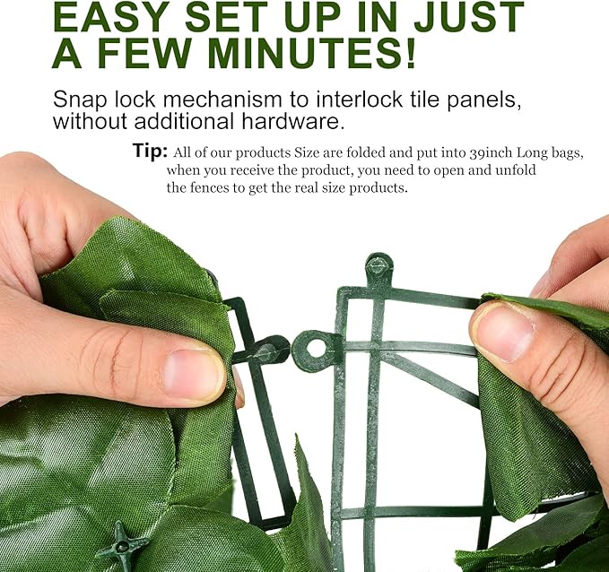 DearHouse Artificial Ivy Privacy Fence Wall Screen, 59x137.8inch Artificial Hedges Fence and Faux Ivy Vine Leaf Decoration for Outdoor Garden Decor