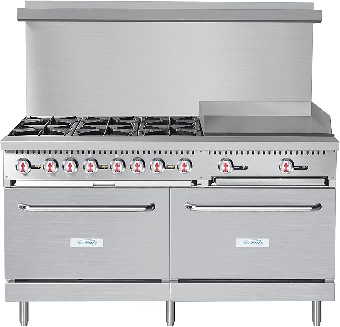 KoolMore 60 in. 6 Burner Commercial Liquid Propane Range with 24 in. Griddle (KM-CRG60-LP)