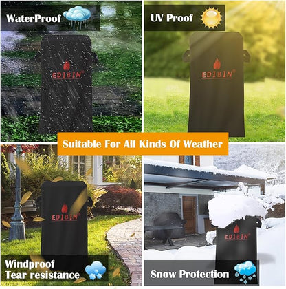 Smoker Grill Cover Fit for East Oak 30" Digital Electric Smoker,Heavy Duty 600D Square Smoker Grill Cover for East Oak 30 inch Electric Smoker