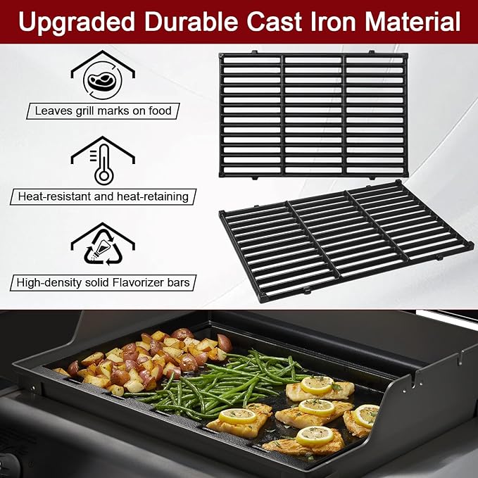 Hiorucet Grill Parts for Weber Spirit and Spirit II 300 Series, Fits E310 E320 E330 S310 S320 S330 SP310 SP320 SP330 GS4, 7638 Grill Grates 7636 Flavorizer Bars 69787 Grill Burners for Weber Spirit