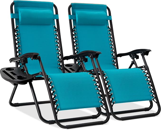 Best Choice Products Set of 2 Adjustable Steel Mesh Zero Gravity Lounge Chair by Unknown