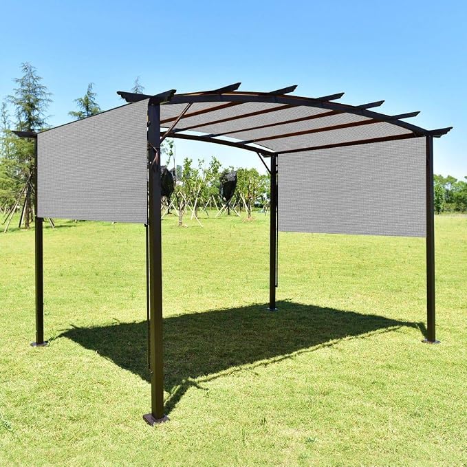 Eden's Decor Straight Flat-Edged Sun Shade Sail Rectangular 18' x 19' Grey - Image 6
