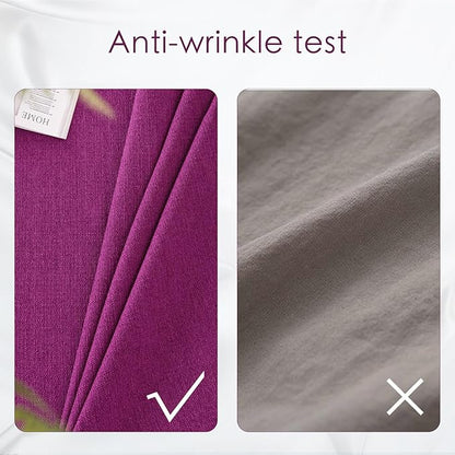 BALCONY & FALCON Rectangle Tablecloth Washable Wrinkle Resistant and Water Proof Table Cloth Decorative Linen Fabric Tablecloths for Dining Parties Kitchen Wedding and Outdoor Use (Purple, 57x85)