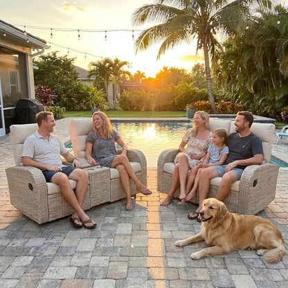 Oversized Wicker Outdoor Recliner Lovseat - Image 3