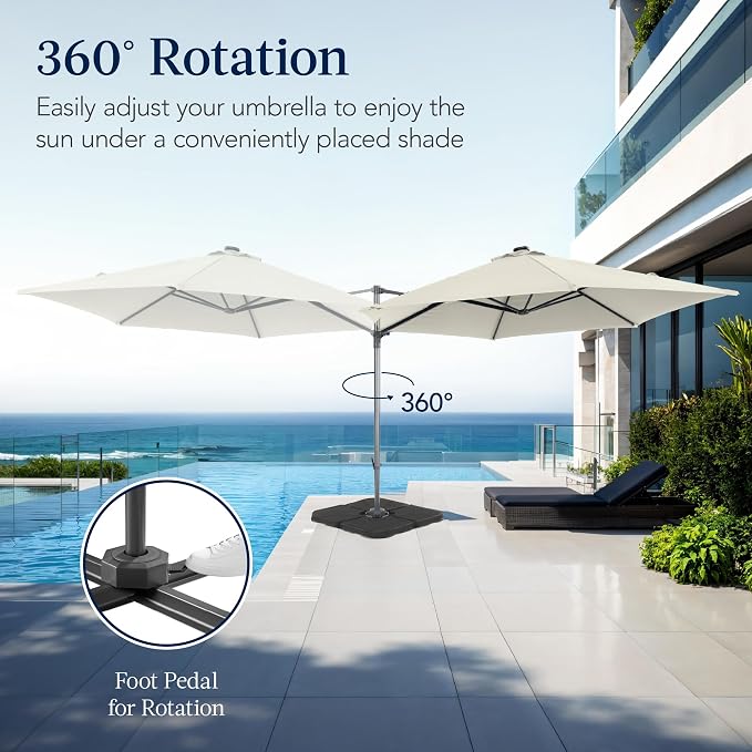 Best Choice Products 10ft Offset Cantilever Hanging Market Patio Umbrella - Image 3