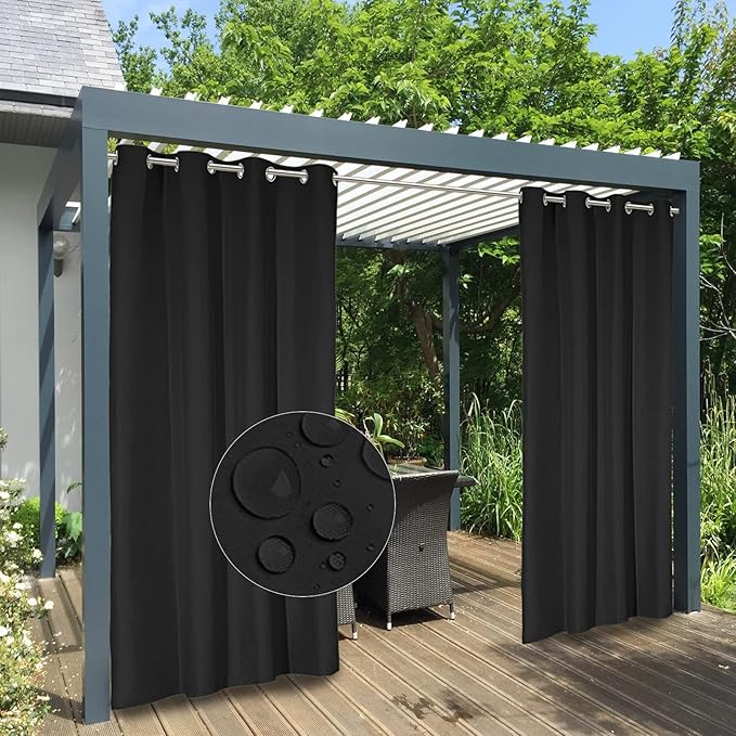 Easy-Going 100% Waterproof Outdoor Curtains 54x84 inch, Gazebo and Pergola 2 by Easy-Going