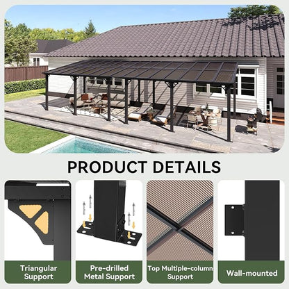 Aoxun 10’x30’ Gazebo with Aluminum Frame & Polycarbonate Panel, Outdoor Patio - Image 3
