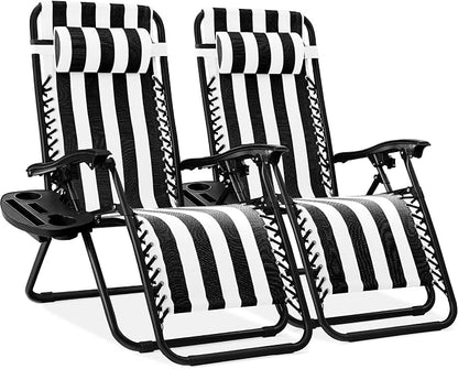 Best Choice Products Set of 2 Adjustable Steel Mesh Zero Gravity Lounge Chair by Unknown