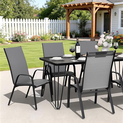 JEAREY Patio Dining Chairs Set of 4, Outdoor Stackable Dining Furniture Set - Image 4