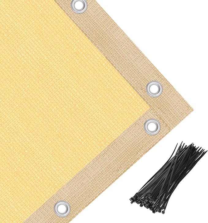 Amagenix 90% Shade Fabric 8'X 14' Sand Sun Shade Cloth - Image 5