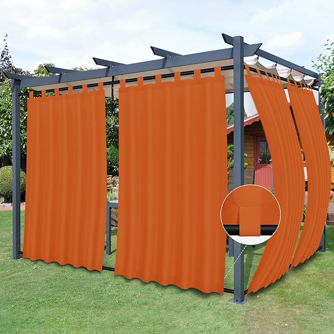 Easy-Going Outdoor Patio Curtains 2 Panels, 54x96 inch, Porch and Pergola by Easy-Going