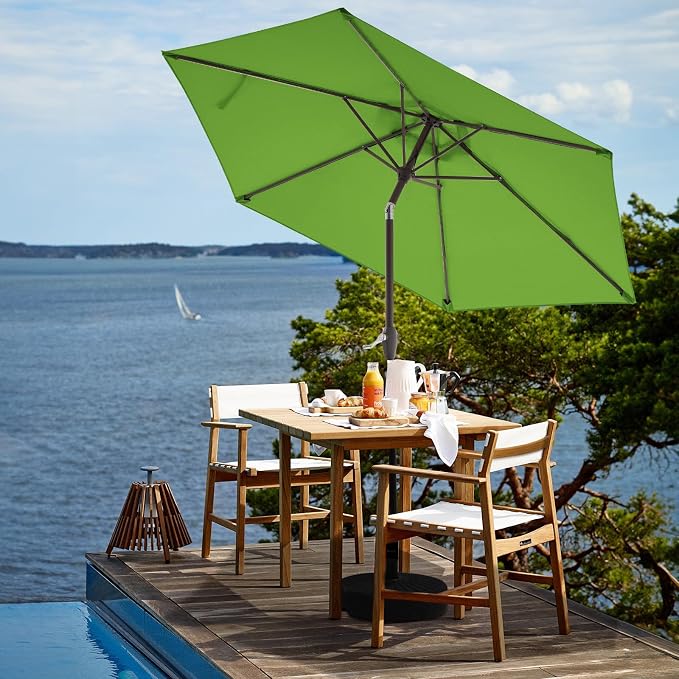 JEAREY 7.5 ft Outdoor Patio Umbrella, Table Umbrella, Grass Green | 6 Sturdy - Image 4