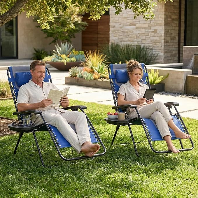 Alpen Zero Gravity Chair, Portable Padded Patio Chairs - Image 8