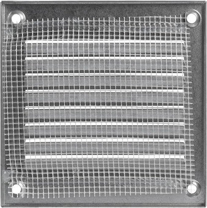 Vent Systems 4'' x 4'' Inch (Overall Dimensions) Pack of 5 - Galvanized Air Vent Cover - Metal Air Return Grill with Built in Guard Screen - HVAC Ducting Vent Duct Cover for Interior, Exterior Use