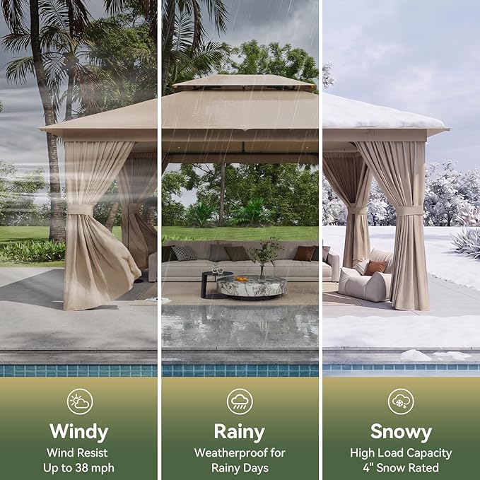 12'x10' Gazebo, Metal Frame Canopy - Image 6