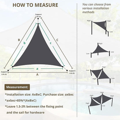 12'x12'x12' Triangle Sun Shade Sail - Image 4