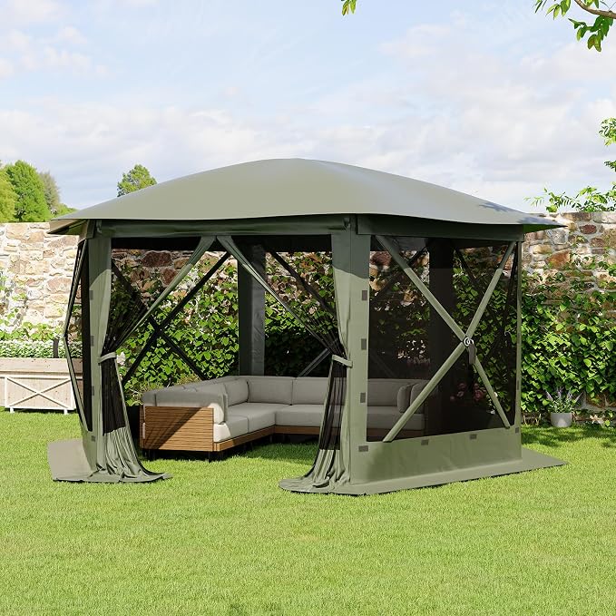 13FT Pop-Up Gazebo Tent with Mesh Netting, Removable Top & Wind Cloths | - Image 6