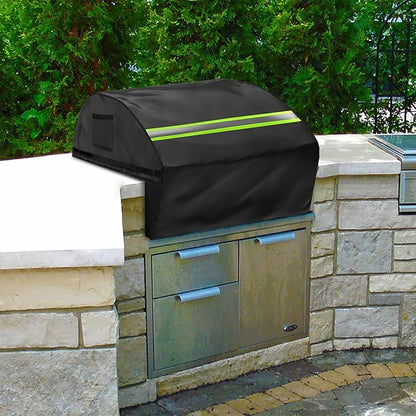 Built in Grill Cover for Previous Generation Viking T & E Series 41 inch - Heavy Duty 600D with Reflective Strips and Plush Lining,Protects The Built in Grill While Enhancing its Visual Appeal,Black