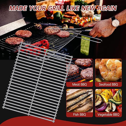 BBQ Grill Grates Replacement for Cuisinart Gas Grill CGG-200, CGG-220, CGG-240 Accessories, Stainless Steel Cooking Grate Grids Gas Grill Parts 18 Inch for All Foods Portable Gas Grillls