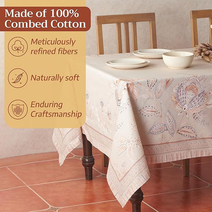 Maison d' Hermine Premium Table Cloth Square Table 100% Combed Cotton 70 x 70 Inches Tablecloth Reusable Decorative for Dining Room, Farmhouse, Home, Party, Festive & Wedding - Society Florals