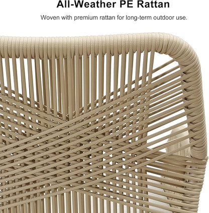 PURPLE LEAF 16 Pieces Outdoor Patio Dining Set All-Weather PE Rattan Furniture Set with All Aluminum Frame Outdoor Table and Chairs Set for 14 People Lawn Garden Backyard Deck, Champagne