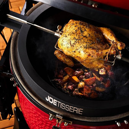 Kamado Joe JoeTisserie Rotisserie Accessory Attachment for 24-inch Big Joe Grills with Stainless Steel Spit Rods up to 50 lbs of Food, Model BJ-TISSERIENA