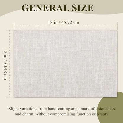 KXN Placemats Set of 4, Dual-Layer Thickened Faux Linen Table Mats, Heat Resistant & Wrinkle-Free, Machine Washable Cloth Place Mats for Kitchen Dining Indoor Outdoor (Cream)