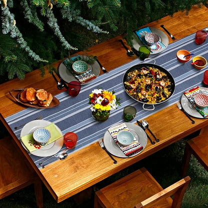 Trivet Table Runner Hot Plates Mat 12 X 40 Inch Heat Resistant Table Protector Waterproof Decorative Farmhouse Kitchen Trivets Counter Heat Proof Placemats for Hot Dishes (Black Stripe)
