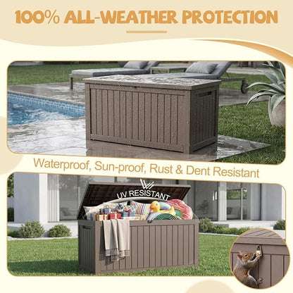 Outdoor Storage Box Waterproof, 300 Gal Gen 2 Resin Deck Box - Image 6