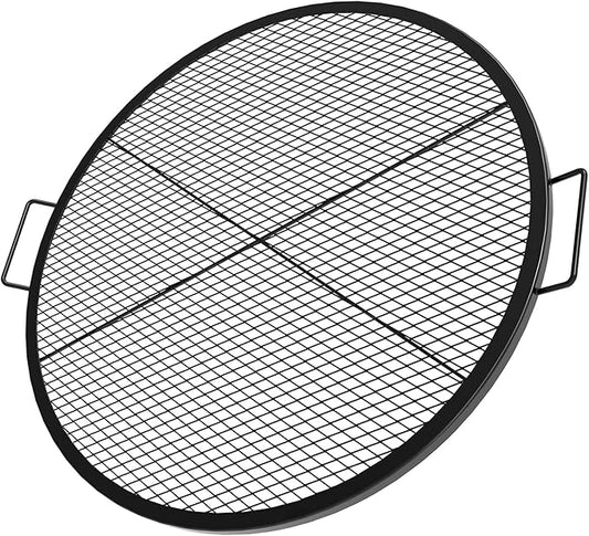 Stanbroil Heavy Duty X-Marks Fire Pit Cooking Grill Grates with Support X Wire - Outdoor Round BBQ Campfire Grill Grid - Camping Cookware, 36-Inch