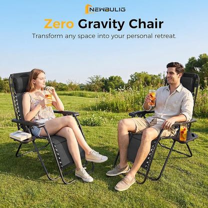 NEWBULIG Zero Gravity Chairs Set of 4, Folding Lounge Recliner Chair | Portable - Image 8