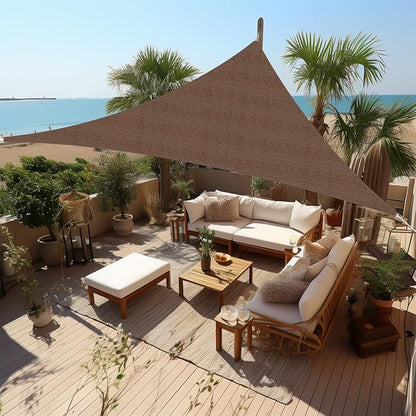 Shade&Beyond Custom Sun Shade Sail 15'x20'x25' Triangle Sun Sail Shades Patio by ShadeBeyond