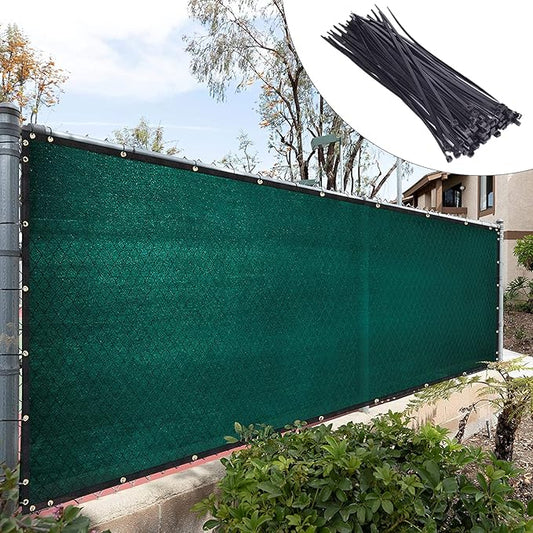 Royal Shade Custom Size 4' x 33' Green Fence Privacy Screen Windscreen Cover Netting Mesh Fabric Cloth - Cable Zip Ties Included (We Make Custom Size)
