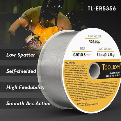 TOOLIOM ER5356 - .030" Welding Wire MIG Aluminum 0.8 mm Welding Wire - 1lb Spool