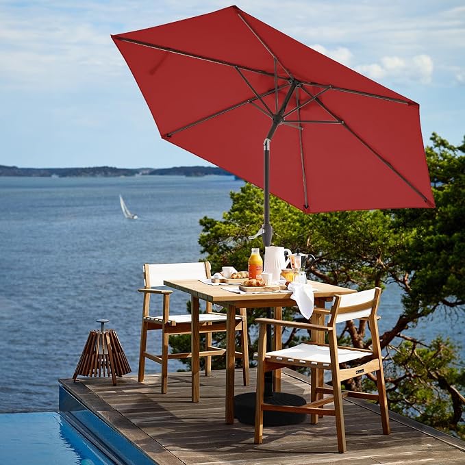 JEAREY 7.5 ft Outdoor Patio Umbrella, Table Umbrella, Tilt & Crank lift - Image 4