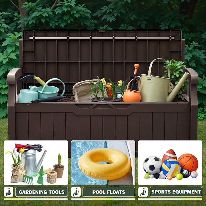 Flamaker 80 Gallon Storage Bench, Deck Box - Image 5